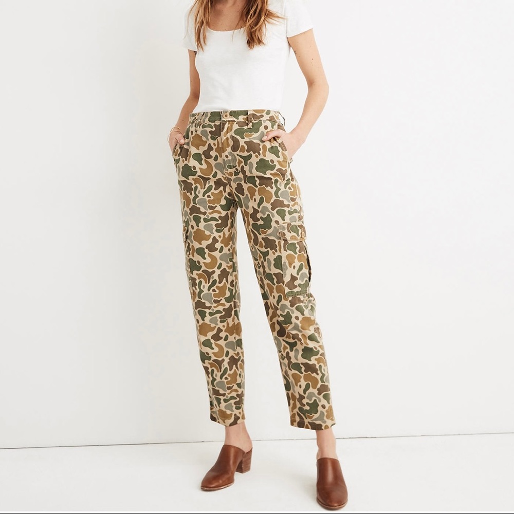 Madewell High Waist Camo Cargo Boyfriend fit Pants